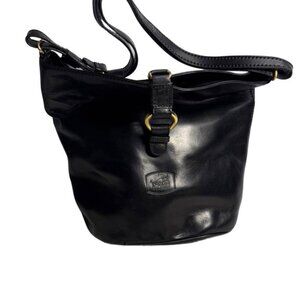 Marianelli Black Leather Vintage Handbag Purse